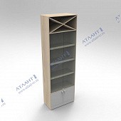 Витрина для вина с полками ЛДСП застекленная ВВП-17